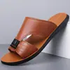 Verano 2026 Moda Nueva para Hombre Tendencia Europea Piel Genuina Correa Única Sandalias Antideslizantes Venta Caliente Transfronterizo Talla Grande