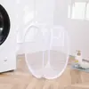 Tela de color sólido transpirable cesto para ropa sucia portátil de malla cesta de almacenamiento para el hogar plegable caja de almacenamiento de ropa fabricantes venta al por mayor