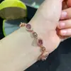 Pulsera Alexander de plata de ley con incrustaciones de cultivo de laboratorio para mujer, piedra principal 5x7mm, venta directa de fábrica
