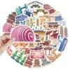 50 Pegatinas Originales de Arquitectura de la Ciudad de Zhejiang Pegatinas Creativas de Viaje para Cuaderno de Ciudad Decoración para Taza de Agua