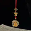 Cordón para Teléfono Móvil Original Tejido a Mano Ocho Santos Patronos 1.5 Thangka Pintado en Oro Colgante para Teléfono Móvil Colgante para Bolso Unidad USB