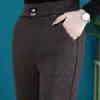 Pantalones acampanados a rayas fluidos 2025 primavera/otoño nuevos de cintura alta adelgazantes versátiles casuales largos para mujer