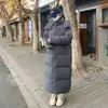 Chamarra larga de plumas para mujer, nuevo modelo de invierno, hasta la rodilla, hasta el tobillo, extralarga, abrigo grueso de algodón