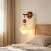 Luminária de parede de jade estilo vintage, luminária de parede retro imitação de mármore para cabeceira de quarto, luminária de parede vintage francesa para corredor, hall de entrada