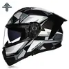 Casco Abierto de Motocicleta Ff Casco de Motocicleta de Media Temporada con Doble Lente Casco Integral de Motocicleta para Hombre y Mujer Vehículo Eléctrico