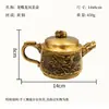Fábrica de Origen Latón Diseño de Cinco Vacas Adorno de Tetera con Tapa Superior Giratoria, Olla de Cobre para Mesa de Té China, Decoración del Hogar al por Mayor