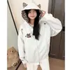 Sudadera con capucha de peso pesado estilo retro americano, cárdigan de corte holgado, bordado de diablito con estampado de leopardo, chaqueta para pareja con un diseño único y de nicho
