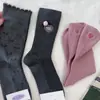Outono Lolita doce menina retrô! O cinza-rosa é tão feminino~ Meias versáteis de cano médio estilo ins que fazem as pernas parecerem longas
