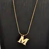 Cadena de clavícula ultrafina de patrón simple ins europeo y americano versátil M collar con letra inglesa accesorios de collar de acero de titanio para mujer mujer