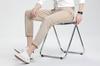 Pantalones Casuales de Negocios Rectos de Tela Fluida Color Caqui para Hombre Naples Cintura Alta Corte Delgado Pierna Recta Pequeña