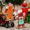 Decoraciones Navideñas Nuevas Transfronterizas Pareja Hombre de Jengibre Hombre de Galleta de Navidad Adornos de Escritorio Navideño Adornos de Madera Navideños