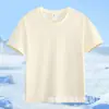 Camiseta infantil de algodón peinado grueso, cuello redondo, 13 colores, color liso, holgada, cómoda, para guardería, manga corta.