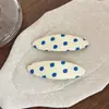 Pinza para el pelo de lunares en bloques de color retro, pinza BB, pinza para flequillo estilo coreano, pinza lateral dulce, accesorio para el pelo ovalado
