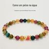 Como um pato para a água pulseira de turmalina arco-íris nova imitação chinesa Hotan design de nicho feminino este ano acessórios de pulseira de carpa koi