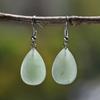 Pendientes de Piedra Natural Gotas de Agua de Venta Caliente Europeos y Americanos para Mujer, Pendientes de Cristal Rosa y Aventurina Verde, Joyería al por Mayor de Comercio Exterior Transfronterizo