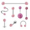 Europa e Estados Unidos e-commerce transfronteiriço popular aço inoxidável argila macia corpo de diamante joias para piercing Shambhala bola cheia de diamante joias