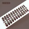 Uñas Postizas de Color Café Oscuro Más Vendidas con Acabado Brillante UV para Comercio Exterior, Arte de Uñas Atmosférico de Gama Alta, Uñas Postizas Versátiles de Color Sólido