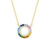 Collar Arcoíris para Mujer Plata Esterlina S925 Color Colgante Cadena Clavícula Collar Colorido Accesorios Accesorios Amazon Explosiones