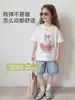 Camiseta de Algodón con Estampado de Dibujos Animados de Copo de Nieve para Niñas, Manga Corta de Verano, Top Elegante Dulce y Lindo para Niños Mayores