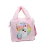Nova bolsa de mão de pelúcia bordada com desenho, bolsa de ombro fofa para meninas, crianças, bolsa mensageira Unicorn Girl em estoque