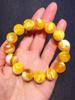 Pulseras de Cera de Abeja Antigua Optimizadas para Hombres y Mujeres, Oro Grasa de Pollo Trenzado Miel Porcelana Blanca Flor Flotante Pulsera de Ámbar Cuentas Redondas Joyería de Pareja