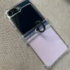 Para Samsung FLIP6 Capa Transparente Anti-queda para Celular flip5 TPU Anel Anti-queda Capa Protetora PC Anel Capa Macia