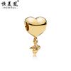 Colgante de Flor de Amor Lazo Aleación Galvanizado Diamante Forma de Corazón Abalorios Accesorios DIY Accesorios para Pulsera de Mujer
