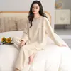 Conjunto de Pijama Feminino de Algodão Puro com Mangas Longas e Gola Redonda, Solto, Pode Ser Usado Fora de Casa, Versão Fina para Outono, Algodão de Alta Qualidade, Conjunto de Roupa de Casa Fashion