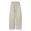 Pantalones Casuales de Color Sólido para Hombre, Marca de Moda High Street Cleanfit, Pantalones Largos Versátiles Holgados de Pierna Ancha con Cintura Elástica