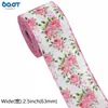 Cinta Rosa Floral de Lino Imitación con Borde de Alambre para Manualidades Envoltura de Regalos Cinta Decorativa Venta al por Mayor