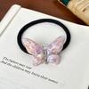 Duowei Jewelry Super Hada Horquilla de Mariposa Tridimensional Sentido Avanzado Diamante Cuerda para el Cabello Anillo para el Cabello Cola de Caballo Alta Clip para Cabello Versátil