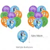 En Stock Decoraciones Transfronterizas Azules para Fiesta de Cumpleaños Suministros Banderín Bandera Adorno para Pastel Set de Globos