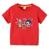 2023 roupas infantis transfronteiriças camiseta infantil de verão de manga curta meninos e meninas desenho animado camiseta básica bebê camiseta de meia manga top da moda
