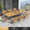 Mesa de Centro e Cadeiras de Chá com Leite Pátio Aberto ao Ar Livre Varanda de Villa Jardim Mesa e Cadeiras de Madeira Material Teslin Mesa de Jantar Acampamento