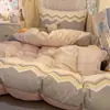 Conjunto de Roupa de Cama para Novos Estudantes 2026 100% Algodão Cama de Solteiro Cama Bunk de Estudante Conjunto de Quatro Peças para Dormitório (Luz Quente)