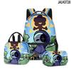 3D Novo Produto Dandy's World Mochila Escolar Estudantil Lancheira Estojo Conjunto de Três Peças