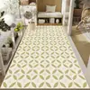 Alfombra de Piso de Aspecto Limpio Minimalista Moderna, PVC Lavable y Limpiable con Trapo, Alfombra de Tamaño Grande para Sala de Estar y Dormitorio, Alfombra de Sofá de Cobertura Completa