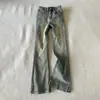 Jeans blancos acampanados desgastados estilo americano para mujer petite, nuevos pantalones rectos finos estilo vintage de longitud completa para verano 2026