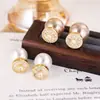 Brincos de Pérola com Zircônia Prateada Estilo Levemente Luxuoso Brincos Elegantes Franceses com Temperamento Simples Versátil Brincos de Alta Qualidade para Mulheres