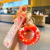 Chaveiro de Letra Criativo Preenchido com Óleo Moda Feminina Colorido Pingente de Bola Flutuante Anel de Chaveiro para Bolsa de Casal