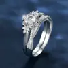 Anillo de Aobao Creativo de Encaje de Diamante de Seis Garras Incrustado Anillo de Zirconia Caliente Caliente de Amazon Transfronterizo