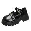 Mocasines Mary Jane estilo francés con suela gruesa y hebilla de mariposa para mujer, zapatos pequeños de cuero estilo británico retro combinables para invierno 2024.