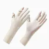 Guantes de Protección Solar, Seda de Hielo para Mujer, Anti-UV, Verano, Ligeros, Antideslizantes, Transpirables, Sensación Fresca, Ciclismo al Aire Libre, Guantes de Protección Solar
