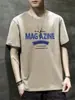 Verão 2024 Nova Camiseta Manga Curta Moda Masculina Marca Plus Size Solta Homem Gordo Roupas de Manga Meia Roupa de Verão Gelada