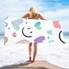 Toalla de playa estampada con carita sonriente suave absorbente de secado rápido toalla chal comercio exterior venta caliente protector solar natación estampada toalla de baño grande