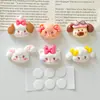Pequeños Imanes de Nevera de Resina Lindos Decorativos Estilo Ins Colgante de Llavero de Resina para DIY Pasador Accesorio para el Cabello Lazo Cabeza de Animal