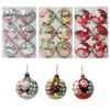 Bolas de Navidad al por mayor, pintadas a mano, con patrón navideño, para decorar el árbol de Navidad, adornos colgantes, bolas de plástico chapadas, decoraciones navideñas.