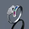 Serie de Colores Anillo de Zirconia Coreano Dongdaemun Moda Femenina Personalidad Nicho Sentido del Diseño ins Joyería de Amor