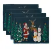 Manteles individuales Navidad Nuevo Navidad Impreso Lino Manteles individuales Transfronterizo Decoración Fiesta Navideña Antimanchas Aislantes Manteles de mesa