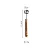 Cuchara Medidora de Acero Inoxidable 304 con Mango de Madera para Hornear en Casa, Leche en Polvo, Té, Cuchara Dosificadora de Granos de Café, Cuchara Medidora Mate